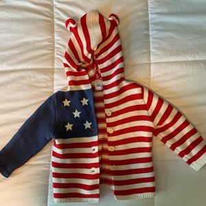 Baby Gap Knit button up hooded sweater - Americana